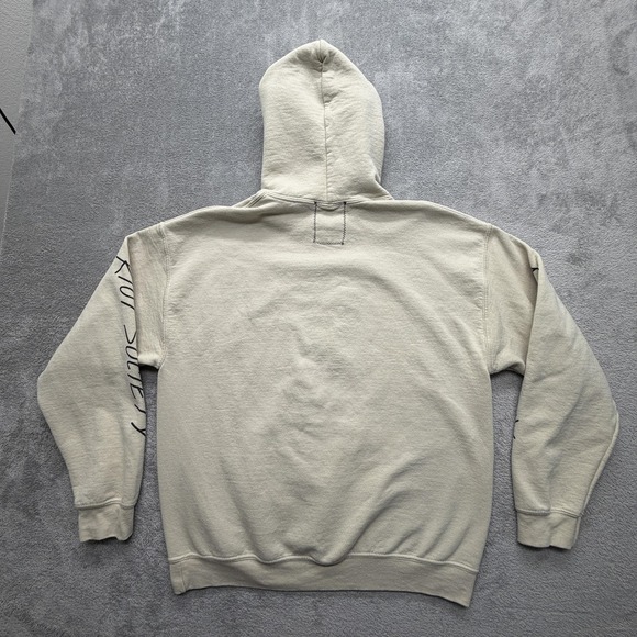 Riot Society Hoodie Mens Large Beige Fleece Sweatshirt Grim Reaper Skull Graphic - Picture 9 of 9